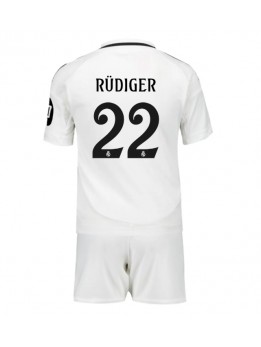 Detské Futbalové oblečenie Real Madrid Antonio Rudiger #22 2024-25 Krátky Rukáv - Domáci (+ trenírky)